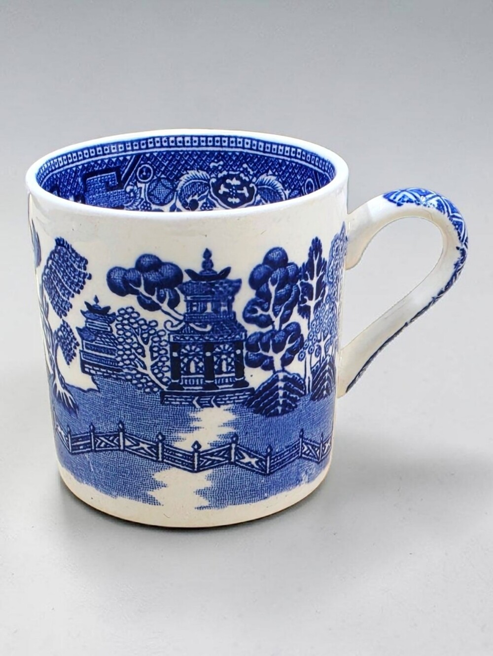 W.R. Midwinter Blue Willow Oriental Flat Demitasse Cup Made in England